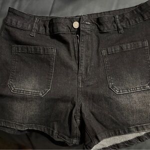 Black Denim Women's Shorts